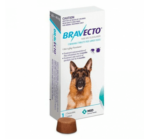 Жевательная таблетка Bravecto Бравекто от блох и клещей для собак весом 20-40 кг 1 шт.