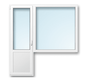 Балконний блок Двері 700*2150, Вікно 1300*1400 1 камерний склопакет
