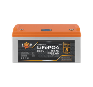 Акумулятор LP LiFePO4 25,6V - 100 Ah (2560Wh) (BMS 80A/80А) пластик LCD Smart BT