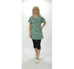 Літня кольорова туніка блуза з кишенями 60