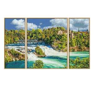 Художній творчий набір-триптих 'Природне видовище Рейнського водоспаду', 50х80 см, 12+