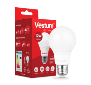 Світлодіодна лампа Vestum A60 12W 4100K 220V E27 1-VS-1103
