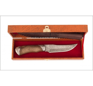 Коробка с разделочным ножом из Дамасской стали