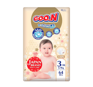 Підгузки GOO.N Premium Soft для дітей 5-9 кг (розмір 3(M), на липучках, унісекс, 64 шт)