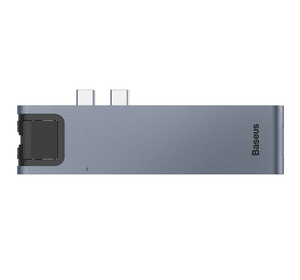 USB Hub Baseus Thunderbolt C Pro Seven-in-one Dual Type-C to USB3.0*2 + HDMI + RJ45 Ethernet + Type-C PD + microSD + SD card Cерый