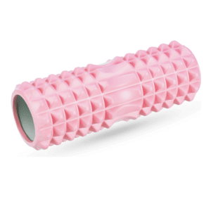 Масажний ролик Queenfit для йоги та фітнесу EVA 33*10,5 см рожевий