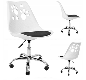 Крісло офісне, комп&apos;ютерне Bonro B-881 біле з чорним сидінням