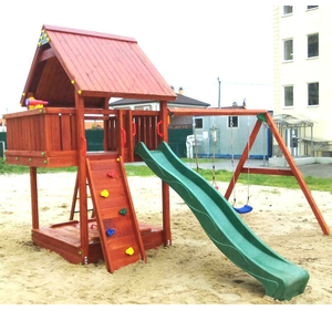 Дитячий майданчик Spielplatz Бруно з подвійною гойдалкою, лазом і пісочницею-трансформер