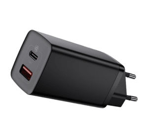 Мережевий зарядний пристрій Baseus GaN2 Lite 2 порти, USB + Type-C 65W Чорний (CCGAN2L-B01)