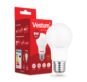 Світлодіодна лампа Vestum A55 8W 3000K 220V E27 1-VS-1108