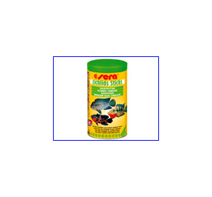 Корм Sera Cichlids Sticks 1000 ml.  Сытный корм в виде палочек, для цихлид и других крупных рыб. Хорошо усваивается, не мутит воду.