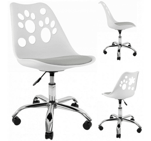 Крісло офісне, комп&apos;ютерне Bonro B-881 біле з сірим сидінням