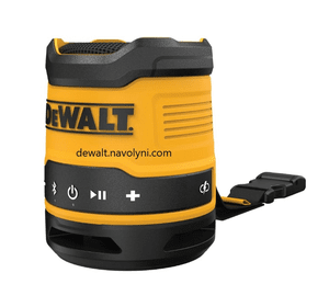 Колонка портативна акумуляторна DeWALT DCR009, 5 Вт, 89 дБ, 7,6 х 7,6 х 9,5 см, USB Type-C, діапазон 30 м, 0.3 кг.
