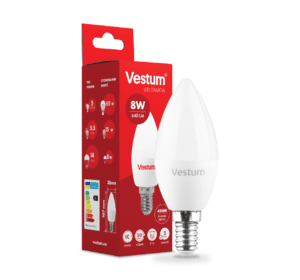Світлодіодна лампа Vestum C37 8W 4100K 220V E14 1-VS-1311