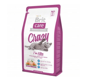 Brit Care Crazy Kitten для котят  гипоаллергенный корм с курицей и рисом Вес :   400 г  2 кг  7 кг