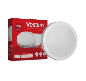 Круглий світлодіодний накладний світильник Vestum 12W 4000K 220V 1-VS-5302