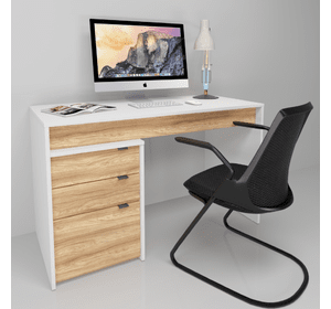 Комп'ютерний стіл Ecoline Біла Перлина Гладка / Блеквуд Ячмінний