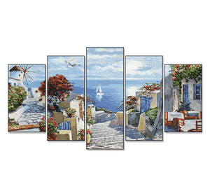 Художній творчий набір-поліптих Острів Міконос 5 картин 132х72 см 12+