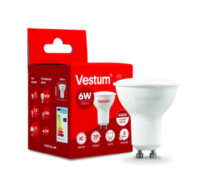 Світлодіодна лампа Vestum MR16 6W 4100K 220V GU10 1-VS-1506