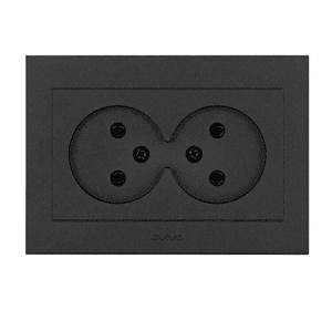 Розетка двойная  OVIVO GRANO (Черный) 400-170300-908