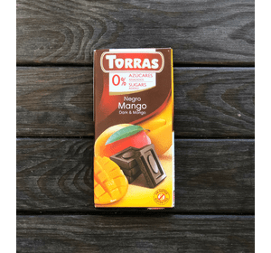 Шоколад чорний без цукру Torras Mango, 75г