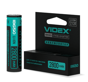 Аккумулятор Videx литий-ионный 18650-P(ЗАЩИТА) 2800mAh color