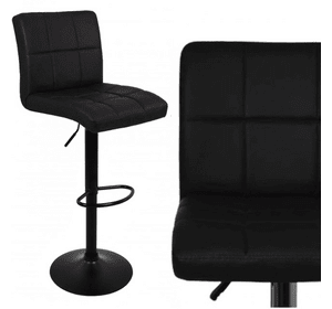 Барний стілець зі спинкою Bonro BC-0106 чорний з чорною основою комплект 5 штук