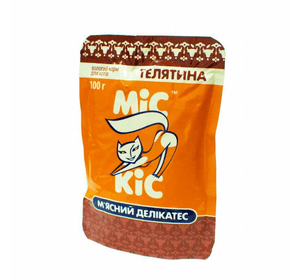 МИС КИС пауч - консервированный мясной деликатес с телятиной для кошек , 100 гр