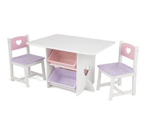 Дитячий стіл з ящиками та двома стільцями Star Table & Chair Set KidKraft 26913 – рожевий