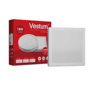 Квадратний світлодіодний накладний світильник Vestum 18W 4000K 220V 1-VS-5403