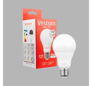 Світлодіодна лампа Vestum A65 15W 4100K 220V E27 1-VS-1101