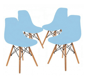 Крісло для кухні на ніжках Bonro ВN-173 FULL KD голубе (4шт)
