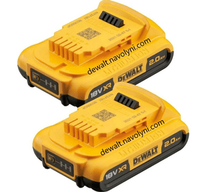Набір акумуляторних батарей DCB183D2 DeWALT, 18 V XR Li-Ion, 2.0 Ah 2 шт, світлова індикація, 0.8 кг.