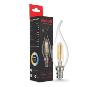 Світлодіодна філаментна лампа Vestum С35Т Е14 5Вт 220V 3000К 1-VS-2410
