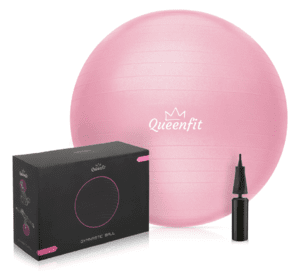 Фітбол Queenfit 65 см світло-рожевий + насос