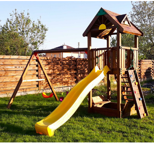 Дитячий майданчик Spielplatz Томас з подвійною гойдалкою, лазом і пісочницею-трансформер