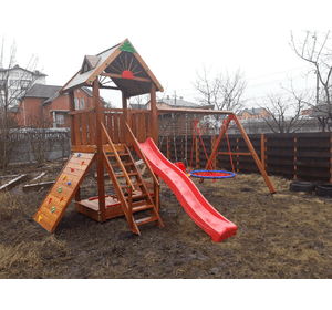 Дитячий майданчик Spielplatz Томас з подвійною гойдалкою Гніздо, лазом і пісочницею