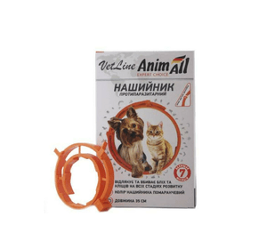 Ошейник противопаразитный AnimАll VetLine для кошек и собак, оранжевый, 35 см