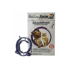 Ошейник противопаразитный AnimАll VetLine для собак, фиолетовый, 35 см