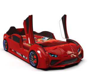 Ліжко для машини пластикове Lamborghini червоне, двері відчиняються, звукові ефекти, пульт