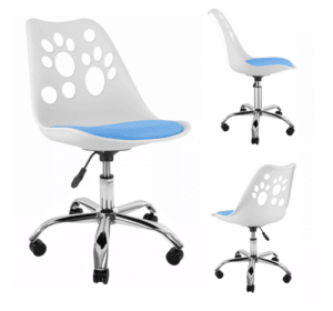 Крісло офісне, комп&apos;ютерне Bonro B-881 біле з голубим сидінням