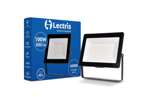 Світлодіодний прожектор Lectris 100W 8800Лм 6500K 185-265V IP65 1-LC-3005 - NaVolyni.com