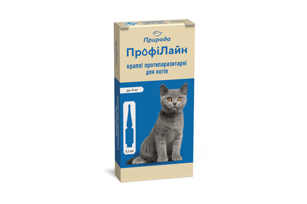 ПрофиЛайн (для кошек до 4 кг) Инсектоакарицидные препараты - NaVolyni.com