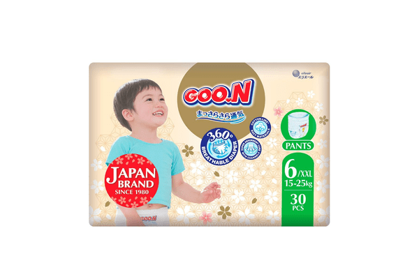 Трусики-підгузки GOO.N Premium Soft для дітей 15-25 кг (розмір 6(2XL), унісекс, 30 шт) - NaVolyni.com