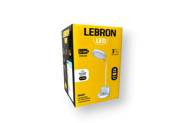 Лампа настільна LEBRON L-TL-L-40, 5W,4100K LI-ION 1200MAH, Біла, USB - NaVolyni.com