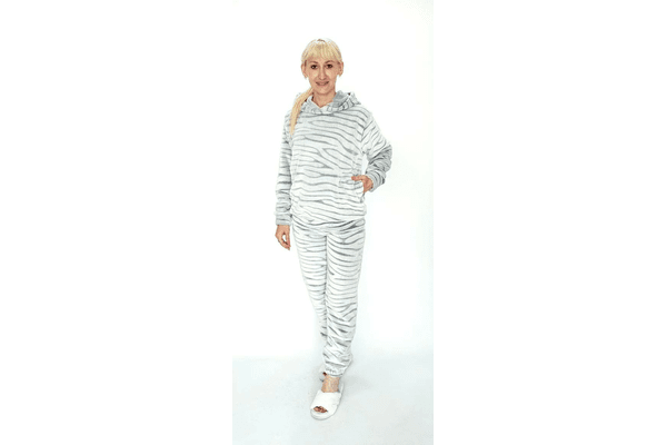 Домашній сірий махровий костюм із капюшоном 46 - NaVolyni.com