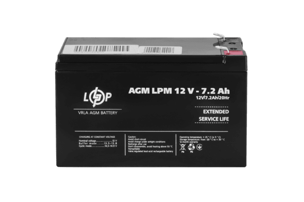 Акумулятор AGM LPM 12V - 7.2 Ah - NaVolyni.com