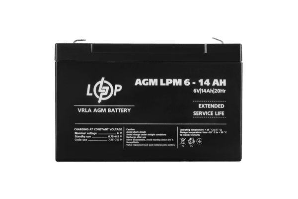 Акумулятор AGM LPM 6V - 14 Ah - NaVolyni.com