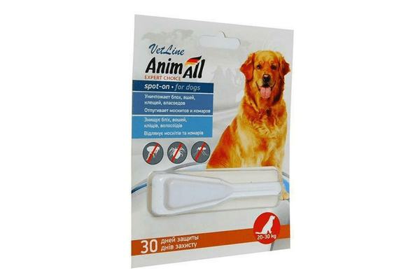 Капли AnimAll VetLine Spot-On от блох и клещей для собак весом 20-30 кг - NaVolyni.com