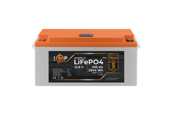 Акумулятор LP LiFePO4 LCD 12V (12,8V) - 230 Ah (2944Wh) (BMS 150A/75A) пластик - NaVolyni.com